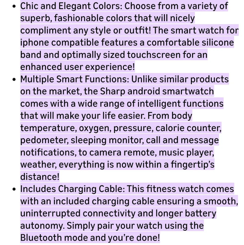 Sharp Accutime Watch Smartwatch with Rose Gold Band